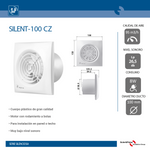 Extractor de aire para baño ultrasilencioso SILENT-100 CZ