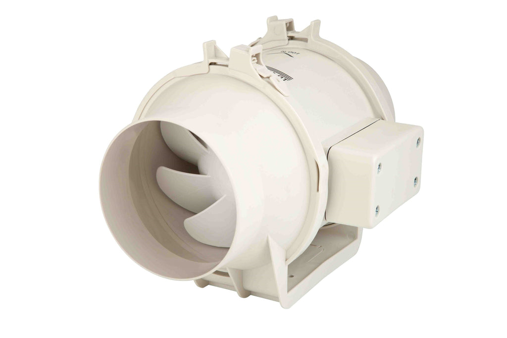Extractor Intermitente Silencioso Tubo Para Conductos De Plastico Abs  Modelo 100 Caudal 84 M3/h Diametro